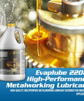 EvapLube 2200 Heavy Duty Penetrating Oil For Metal Multipurpose Lubricant With Easy Removal Large Capacity Spray Ideal For Industrial Metal Forming And Stamping 1 Gallon Jug shown with metalworking machinery