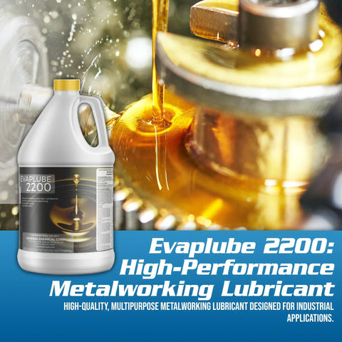 EvapLube 2200 Heavy Duty Penetrating Oil For Metal Multipurpose Lubricant With Easy Removal Large Capacity Spray Ideal For Industrial Metal Forming And Stamping 1 Gallon Jug shown with metalworking machinery
