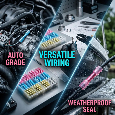 Hella Tough Heat Shrink Butt Connectors 700 Piece Kit Solid Copper Wire Crimp Terminals 26 To 10 Awg Zinc Plated Electrical Cable on car engine and boat.