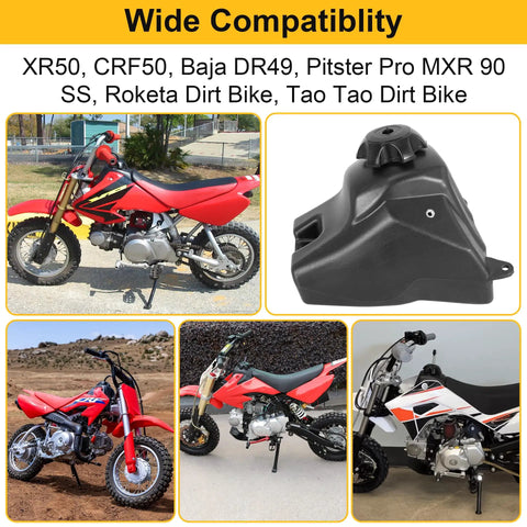 Gas Tank With Cap For CRF50 XR50 50cc 70cc 90cc 110cc 125cc Dirt Bikes Fits SSR TaoTao Coolster Baja DR49 SDG 107 Kazuma BSE