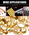 Brass compression sleeves ferrules set for 4–16 mm tubes, 220-piece kit