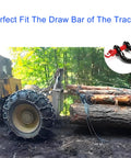 Tractor using 2 Pack 0.75 Inch D Ring Shackles Beefy Heavy Duty Forged Steel Screw Pin Shackles WLL 4.75T for towing logs.