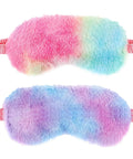Two Pack Plush Sleep Eye Masks Set, Ultra Soft Faux Fur Blindfold For Travel And Power Naps, Cozy Room-Blocking Shade in pastel colors.