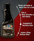Black Car Polish 16 Oz For Deep Gloss And Scratch Repair On Dark Paints Erases Swirl Marks Scuffs And Light Scratches Restores Paint Finish Delivers Slick Shine For Auto Detailing And Everyday Rides bottle