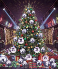 Decorated Christmas tree with 8 Pack Mini Disco Ball Garlands and Silver Mirror Balls Hanging Banner For Party Backdrop Decor