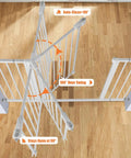 36 Inch Extra Tall Baby Gate For Stairs And Doorways, Expands From 29 To 42.5 Inch Wide, Auto Close Walk Through Pet Gate