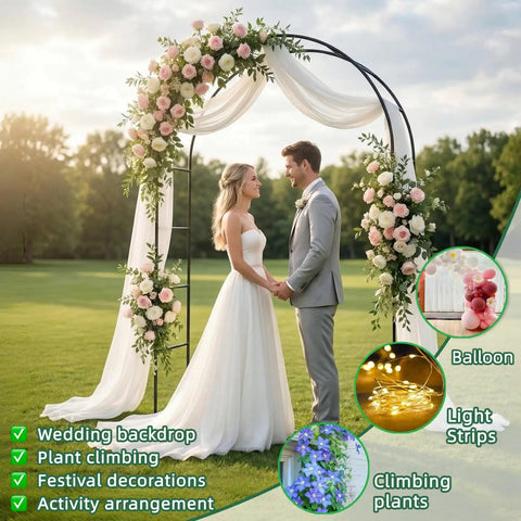 Heavy Duty Garden Arch Trellis With 16mm Thickened Tubing, 7.6ft Metal Garden Arbor For Climbing Plants Roses Outdoor Use at wedding