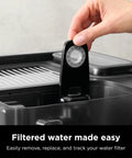 Premium Compatible Water Filter Housing With Quick Swap Charcoal Cartridge No Headache Setup showing charcoal filter tracker in use.