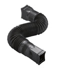 Flex A Spout Downspout Extension In Black No Fuss Easy Bend Corrugated Rainwater Redirector Shown in Curved Shape