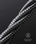 USB-C to USB-C charging cable, black double-braided nylon
