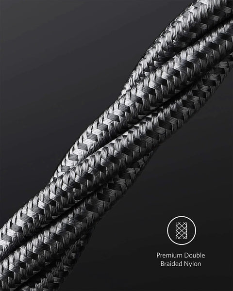 USB-C to USB-C charging cable, black double-braided nylon