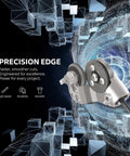 Essential Drill Nibbler Metal Cutter Attachment for Sheet Metal Work on a sleek background, showcasing titanium gears.
