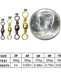 Heavy Duty 300 Piece Box Fishing Barrel Swivels With Solid Ring Copper And Stainless Steel Construction Extra Strong Solid Fishing Connectors Anti Rust Quick Connect Tackle Kit Sizes 2 4 6 8 10, size chart with coin