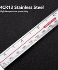 Close-up of stainless steel ruler on All In One Outside Groove Caliper With High Resolution Readout For Wall Thickness Inside Bores