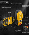 Detailed view of 2-In-1 Rechargeable Cross Line Laser Level With Magnetic Stud Finder showing components and features
