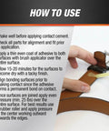 Applying Hella Strong Contact Cement For Wood And Metal Projects Heavy Duty Adhesive For Laminates And Veneers in use on leather.