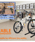 Adjustable Floor Bike Stand For Indoor And Outdoor Use Keeps Your Ride Steady Fits 20 To 29 Inch Mountain And Road Bikes