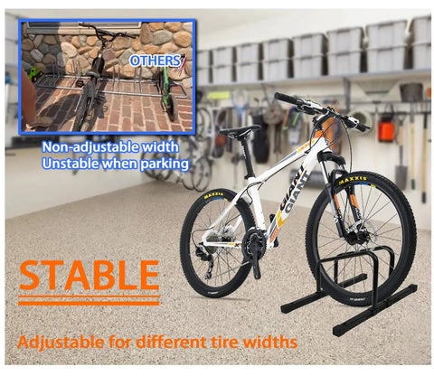 Adjustable Floor Bike Stand For Indoor And Outdoor Use Keeps Your Ride Steady Fits 20 To 29 Inch Mountain And Road Bikes
