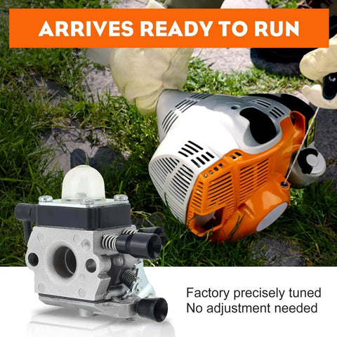 Stihl Trimmer Carburetor Replacement Kit Fits Fs45 Fs38 Fs55R Fs46C Fs45C Fs55C Fs45L with trimmer in background