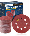 200 Pcs 5 Inch Sanding Discs Hook and Loop Orbital Sander Pads Set With Grits From 40 To 1000 For Rough Sanding Fine Finishing