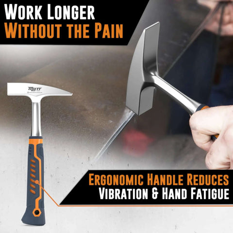 Pro Grade 18oz Sheet Metal Hammer for Tinners and HVAC Pros with ergonomic handle and forged steel head for metal shaping.