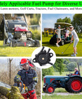 Universal Gas Vacuum Fuel Pump With Filter And Oil Hose Beefed Up Heavy Duty Design in lawn mower, golf cart, and tractor use