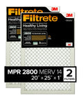 20x25x1 Air Filter MERV 14 MPR 2800 Dope Ultrafine Particle Capture 2-pack pleated for HVAC system