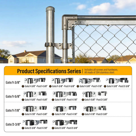 Built Tough Stainless Steel Chain Link Gate Latch With Padlock Hole Fork Latch Gate Hardware For Outdoor Use Rustproof Weather Resistant Easy Install 1 Piece on chain link gate