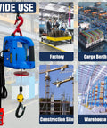 Rock Solid Bigorenda 3 In 1 Electric Hoist Winch With 1100 Lb Capacity and Wireless RemoteControl for warehouse and construction use.