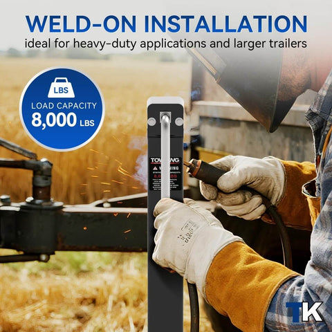 8000 Lbs Square Trailer Jack With 15 Inch Lift And 12 Inch Adjustable Drop Leg Heavy Duty Weld On Mount installation