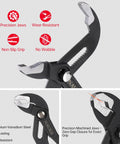 10 Inch Water Pump Pliers For Home Repair With Comfortable Grip, Adjustable Jaw, Rust Preventive Coating, 65mm Opening shown
