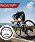 Cyclist riding a bike with inset of Universal Bike Brake And Derailleur Cable Kit With Shifter Cable Housing for mountain and road bikes.