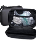 Compact Emergency Kit With Medical Grade Gear And Sturdy Hardshell Case, Water Repellent Exterior, One Way Valve CPR Mask, Nitrile Gloves, And Room For Narcan Nasal Spray For Fast On The Go Emergency Response, open view with contents inside.