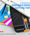 12 Inch Paper Cutter For Scrapbooking And DIY Crafts With Smooth Sliding Guide Safe Blade and Foldable Ruler in black case.
