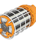 Hi Pro High Lumen LED Temporary Work Light 5000K 150W Built To Last Portable with white cage and orange accents