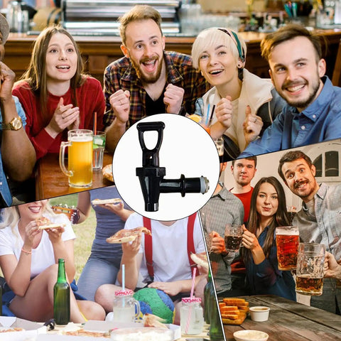 Total Hype Tea Bucket Tap And Outdoor Water Spigot For Coffee Barrels Built Legit Tough showcasing usage in a social gathering.