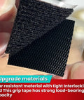 Close-up of black Heavy Duty Hook and Loop Strips With High Adhesive showing tear-resistant material and tight interlocking.
