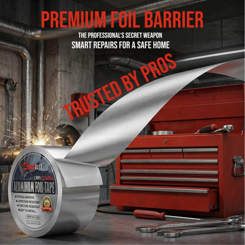 Heavy Duty Aluminum Foil Duct Tape 2 In By 20 Yd Pro Grade High Temp Seal For HVAC Vents And Insulation DIY Friendly Stops Air Leaks And Resists Extreme Heat For Home Repair Silver