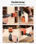 Pocket Hole Jig Kit for Woodworking With Adjustable Half Inch Three Quarters Inch One And A Half Inch Settings 360 Degree Rotating Handle in use
