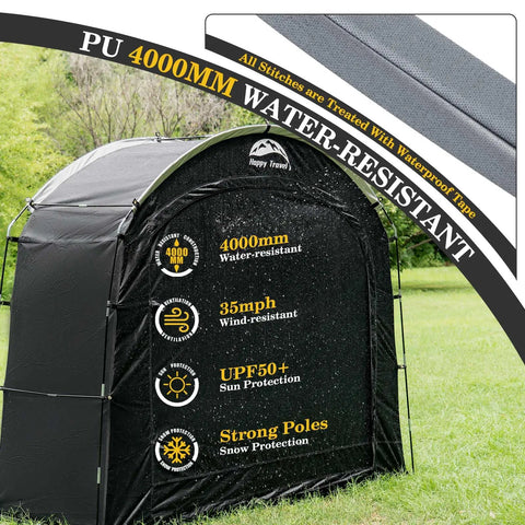 All Weather Outdoor Bike Storage Shed Tent Waterproof Portable Bicycle Cover With Thirty Percent More Top Storage Space
