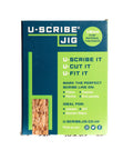 3 Piece Adjustable Carpenter Jig Set Helps You Nail Scribing Fillers And Toe Kicks Dead On With No Sweat Setup, showing packaging details.