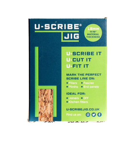 3 Piece Adjustable Carpenter Jig Set Helps You Nail Scribing Fillers And Toe Kicks Dead On With No Sweat Setup, showing packaging details.