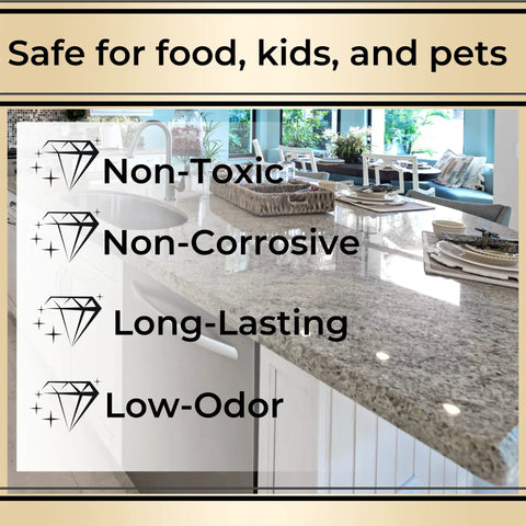 Granite And Stone Sealer That Stays Put Easy To Use Water Based Formula Sprays On And Wipes Off kitchen countertop image