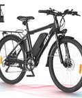 Beast 1000W Peak Electric Mountain Bike For Adults with removable 48V battery, 26 inch wheels, black frame, shown on white background