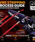 Solar Connector Crimping Tool Kit For 14-10 AWG Cables With 12 Pairs Of Solar Connectors, wire stripping process guide
