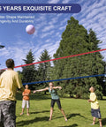 People playing volleyball with a Heavy Duty Outdoor Volleyball Net 32X3FT Net Only With All Weather HDPE UV Treated Stainless Cable Reinforced Borders