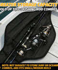 Super Convenient Portable Folded Fishing Rod And Reel Storage Case Holds Two To Three Spinning Poles With Open Design