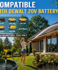 Image showing Heavy Duty Cordless Stick Water Transfer Pump With Brushless Motor in action, compatible with Dewalt 20V battery.