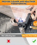 Comparison of router lift without and with Dust Collection System For Router Lift With Clear Acrylic Top And LED Light.