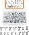 Grease Fittings Kit With 280 Pieces SAE And Metric Zerk Fittings Assortment Including 1/4-28 And 1/8-27 M6 M8 M10 Straight 45 Degree And 90 Degree Angles For Automotive And Industrial Use Zinc Plated Steel, open box view